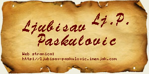 Ljubisav Paskulović vizit kartica